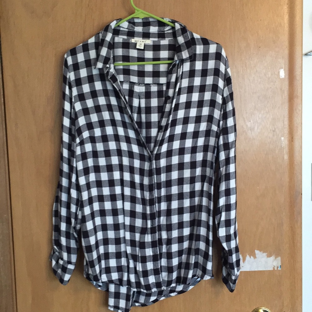 Francesca’s Collection black & white plaid top